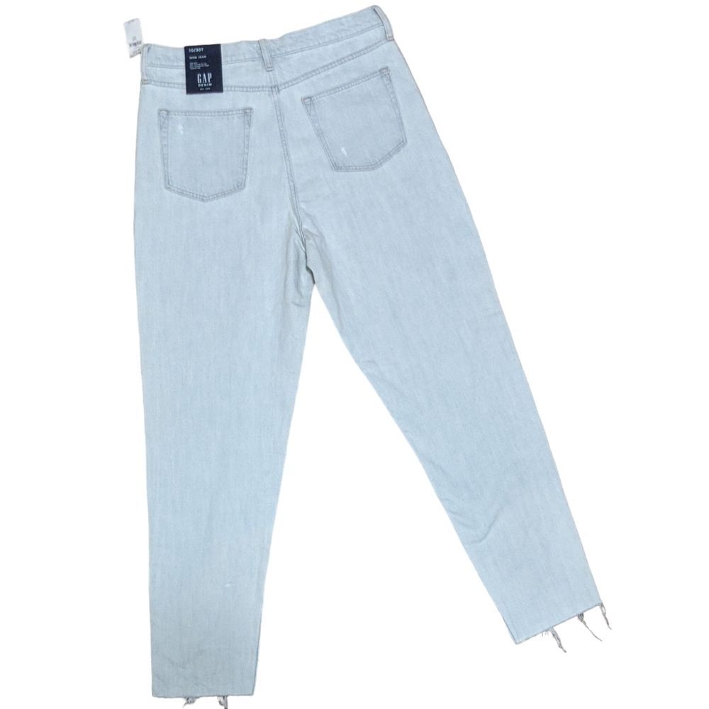 NWT GAP mom jean women's high rise tapered leg Tall destroyed light 10/30T - Picture 2 of 12